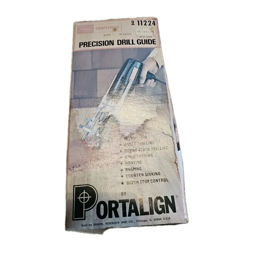 Vintage Sears PORTALIGN Precision Drill Guide w/Booklet & Original Box‎